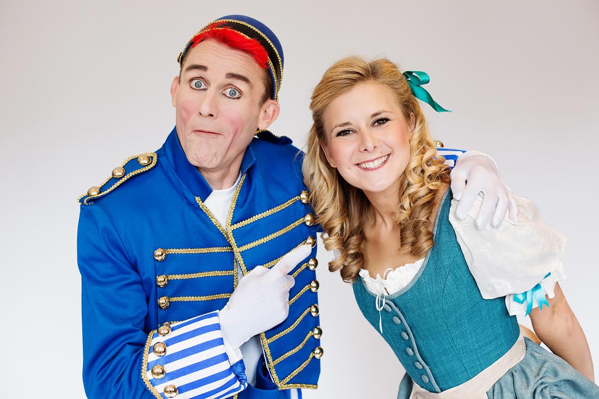 Buttons (Tweedy the Clown) and Cinderella (Ruth Betteridge) in the Everyman's panto.